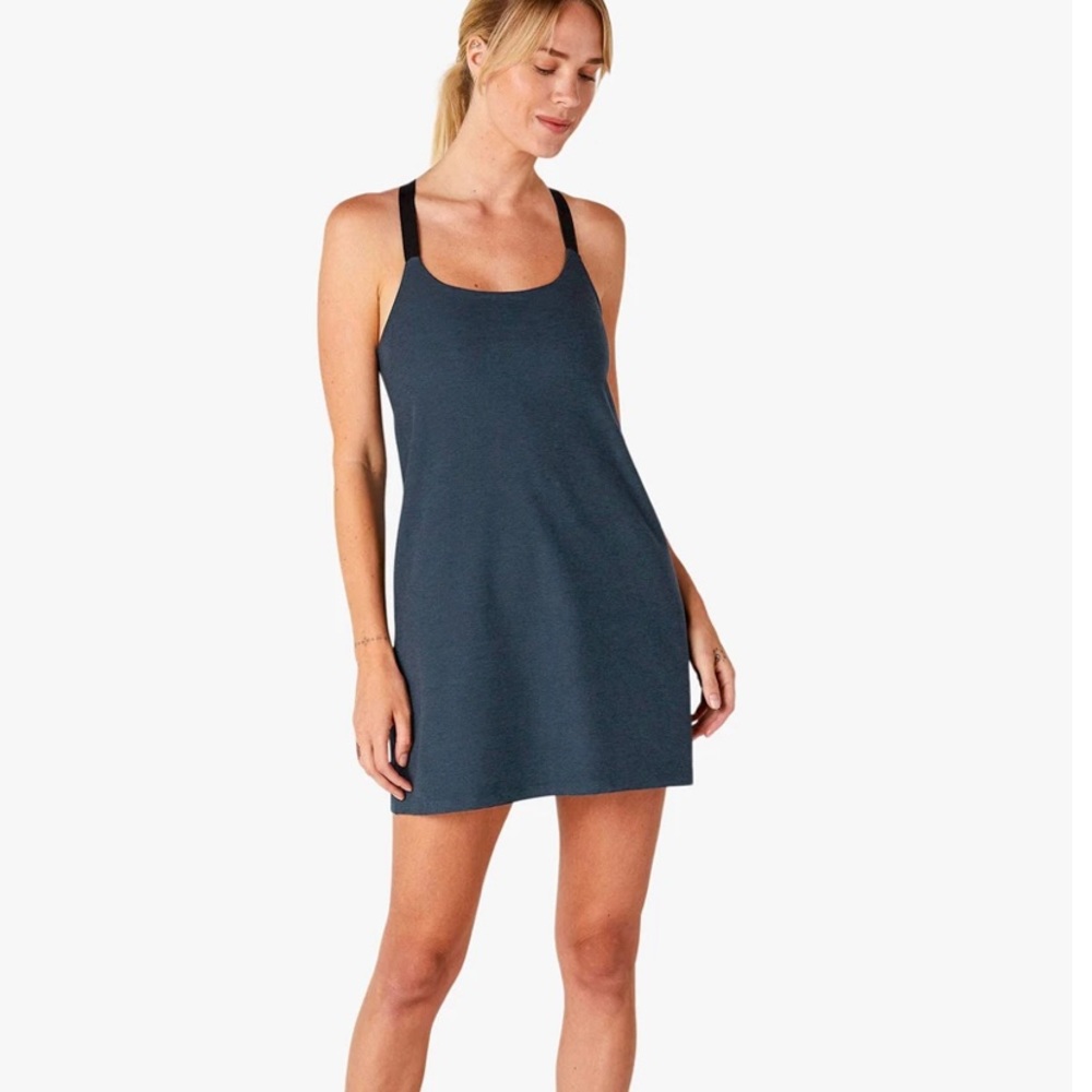 NWT Beyond Yoga Spacedye Move it Dress - L - Navy Blue